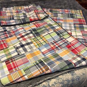 Pottery Barn Kids Madras Quilt and Sham
